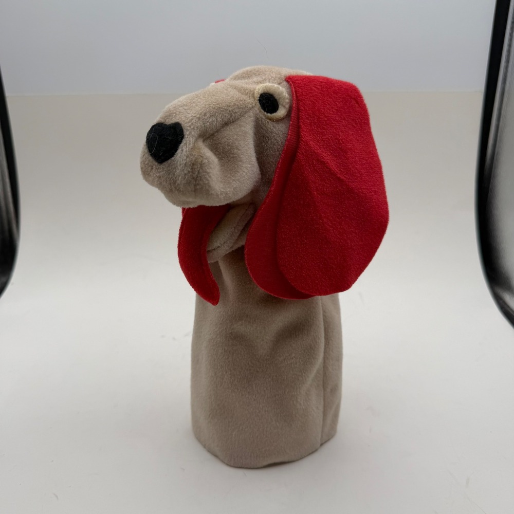 Baby Einstein Pavlov Dog Vtg Hand Puppet Tan Red Plush 2005 Kids II Y11586 EUC